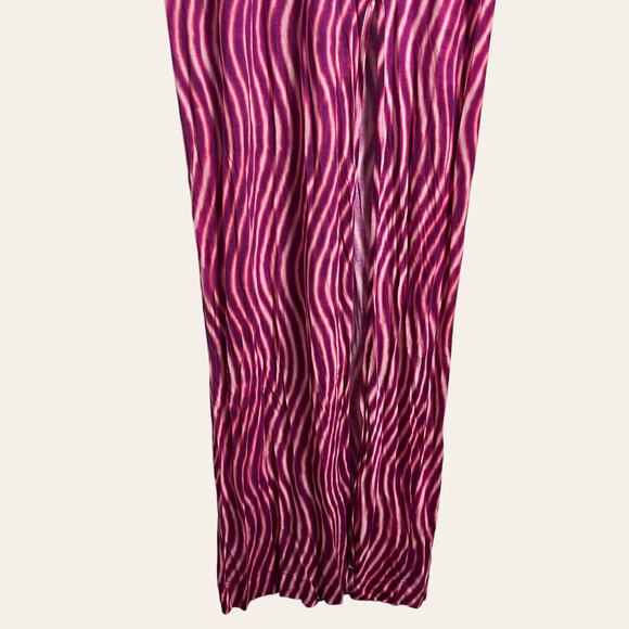 Dries Van Noten Len Lye Pink Striped Print Slit Jersey Maxi Dress Size L - Picture 8 of 13